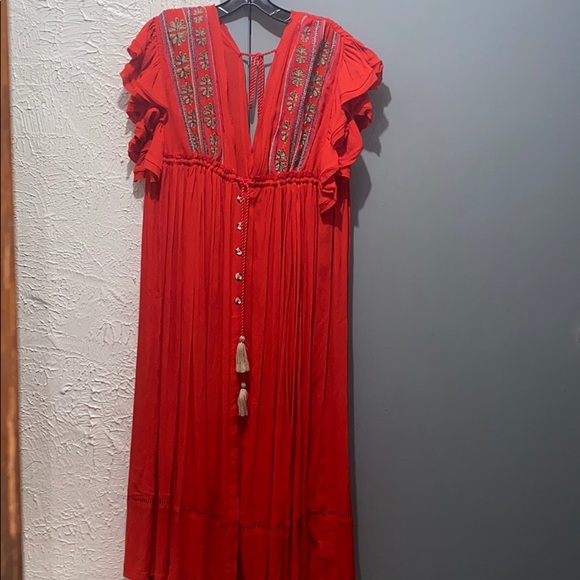 Free People Bali Will Wait For You Red MIDI - Picture 7 of 10